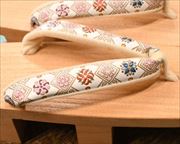 芳町に花菱柄文庫革福林花緒　花緒