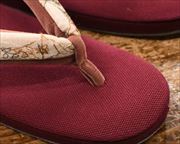 帆布草履に刺繍福林花緒　前壷