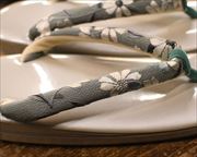 １の３枚芯本革草履にお仕立て花緒　花緒