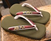 帆布草履に漆織福林花緒