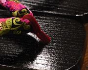 コーデュラ草履にねじり二石花緒　前壷