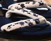 ２の３枚芯本革草履に仕立て花緒　花緒
