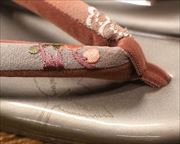 レーザー加工本革草履にお仕立て花緒　花緒
