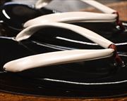 本革草履に丹頂花緒　花緒
