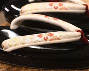 ３分３枚本革草履に錦織福林花緒　花緒