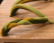 胡麻竹大角に編み三石花緒　花緒