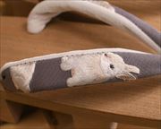 夏色相三味にウサギ刺繍花緒　前壷