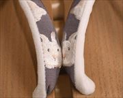 夏色相三味にウサギ刺繍花緒　花緒