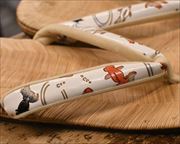 棕櫚表雪駄に金魚柄文庫革福林花緒　花緒