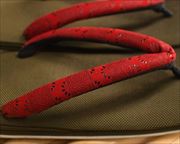 コーデュラ草履に爪唐草柄印伝花緒　花緒