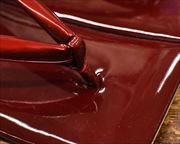エナメル真角草履にエナメル花緒　前壷