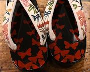 柄入り芳町に紅型福林花緒　花緒