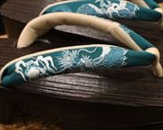 焼き相小町に龍柄刺繍花緒　花緒