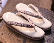 二色草履にリボン花緒