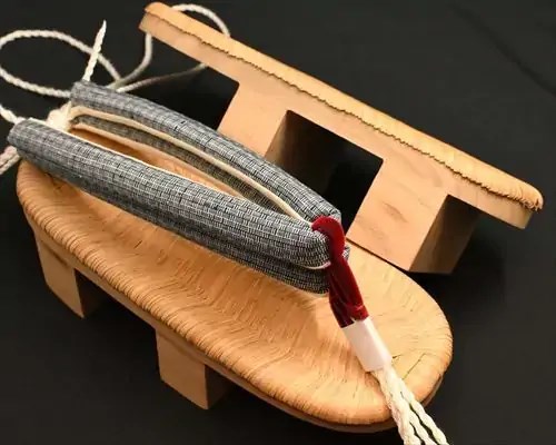 相日光・茶竹に網代柄結城紬花緒
