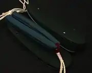 帆布草履(濃緑)に会津木綿花緒・赤ツボ