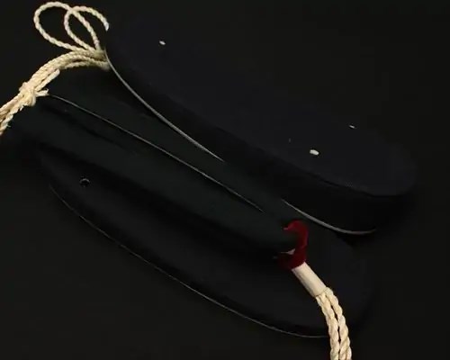 帆布草履に会津木綿花緒・赤ツボ