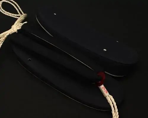 帆布草履に会津木綿花緒・赤ツボ