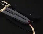帆布草履(紺)に会津木綿花緒・赤ツボ