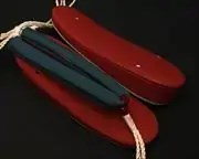 帆布草履(紅)に会津木綿花緒・赤ツボ
