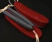 帆布草履(紅)に会津木綿花緒・赤ツボ