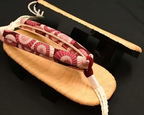 相日光・横黒茶竹に蛇の目傘柄花緒