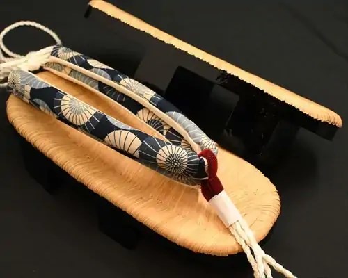 相日光・横黒茶竹に蛇の目傘柄花緒