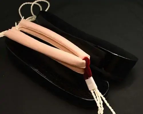 舟形・黒捌きに結城紬花緒