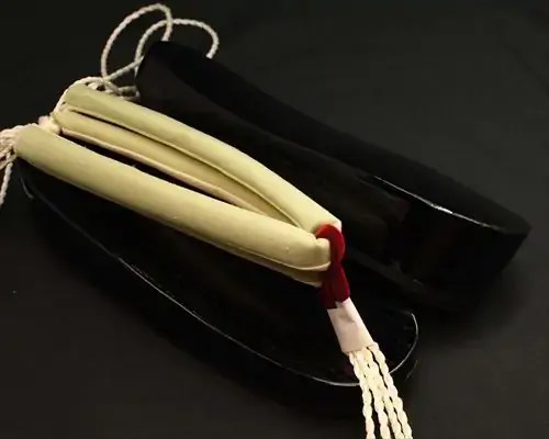 舟形・黒捌きに結城紬花緒