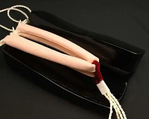 三味舟形・黒捌きに結城紬花緒