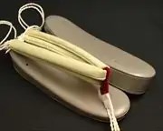 艶消し草履・グレーに結城紬花緒