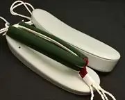 艶消し草履・薄グレーに会津木綿花緒・赤ツボ