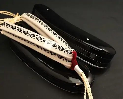 本革３分３枚に博多織福林花緒