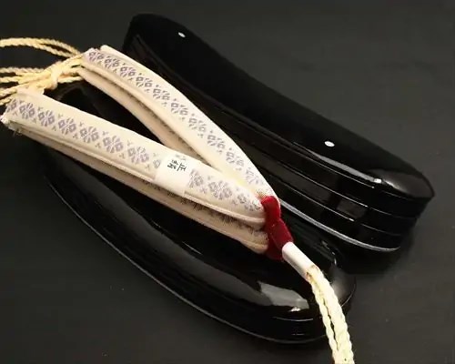 本革３分３枚に博多織福林花緒
