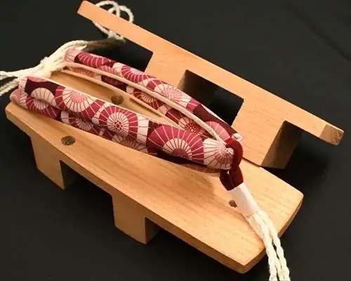 相三味・白木に蛇の目傘柄花緒