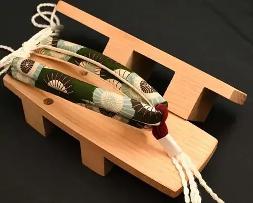 相三味・白木に蛇の目傘柄花緒
