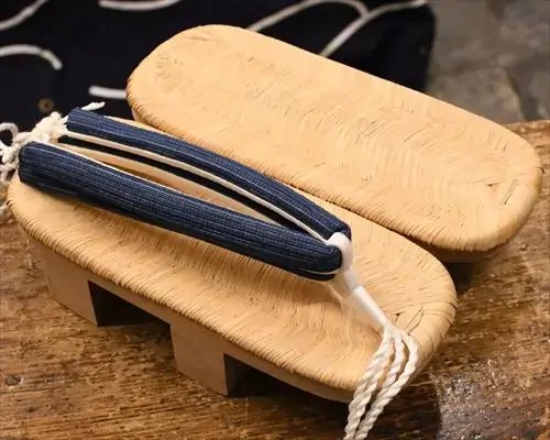 茶竹表付き大日光に阿波しじら織花緒